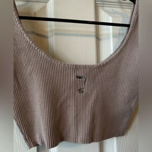 Forever 21 Ribbed Brown Crop Top